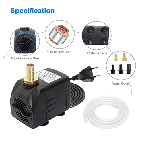 Teichpumpe Lnicez 25W 2000L/H für Aquarium und Teich