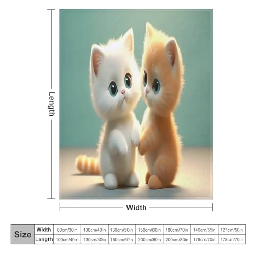 Couverture chat 3D en flanelle polaire 100x130cm chaude pour lit
