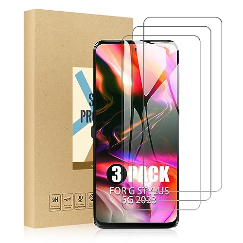 SCL Protector de pantalla para Moto G Stylus 5G 2023, protector de pantalla Motorola G Stylus 5G 2023 Verre Trempé, [3 unidades] vidrio templado 9H totalmente transparente, antiarañazos, menos