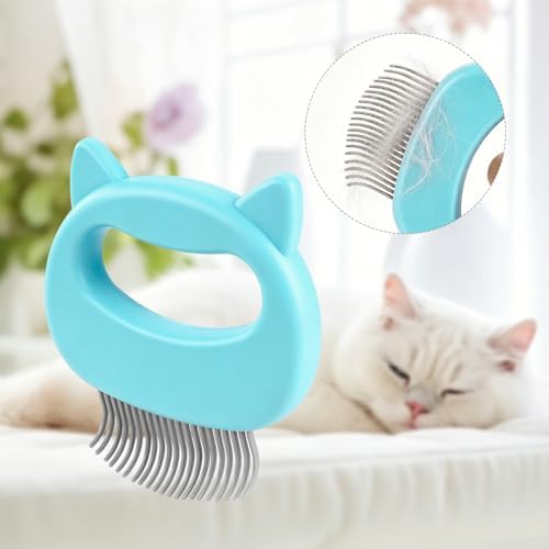 Pet Hair Removal Massaging Shell Comb Deshedding Brush Tool (Green) — 사진 7