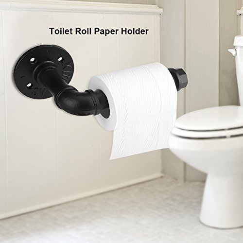 Zouminyy CHICIRIS Toallero, Soporte de Papel, Tubo de Hierro Soporte de Papel higiénico montado en la Pared Estante… - Imagen 3