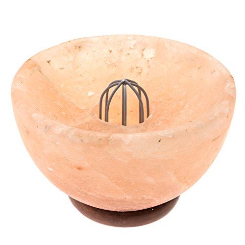 Lake Industries Rakaposhi Natural Himalayan Salt Ball Bowl Lamp, Authentic Stone Mineralamp, Premium Quality Wood Base With Dimmer Switch #TOP5