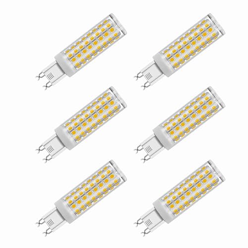 G9 LED�d���A9W�i90W�n���Q�������j�A900LM 360�x�p�b�P�[�W�p�x�AAC 100-120V 6�p�b�P�[�W,Warm white