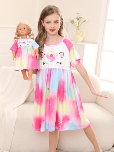 Bow Dream Girl Dress Cute and Matching American Girl Doll Clothes Accessories for Girls Dresses Set2