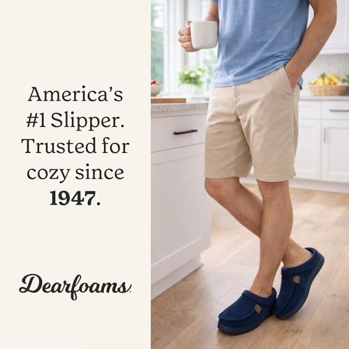 Image of Dearfoams Men's Brendan Indoor /Outdoor Breathable Memory Foam Clog House Shoe with Wide Widths Slipper