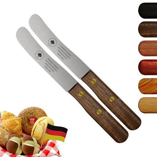 Solingen Messer, 2er Set Walnuss Holzgriff, Premium Buckelmesser...