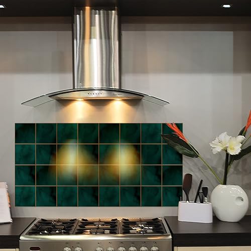 Image of WallDesign Vinyl Bottle Green Tile Self Adhesive Sticker - 38.4 X 19.2 Inch Durable Surface Decoration Film For Kitchen, Cabinet, Table, Furniture, Wall, Bathroom, Door, Refurbishment