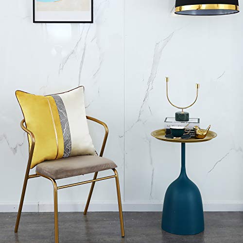 Qopoyu Velvet Pillow Cover Decorative Pillow Super Soft Square Pillowcase Gold Leather Striped Patchwork Luxury Modern Cushion Case For Sofa Couch Bedroom Car Living Room 20"X20" Inch Yellow #TOP4