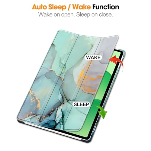 Image of ProElite Cover for Lenovo Tab 10.1 inch 2025 Case Cover, Sleek Smart Flip Case Cover for Lenovo Tab 10.1 inch 2025 Tablet (Support Auto Sleep Wake), Marble Green