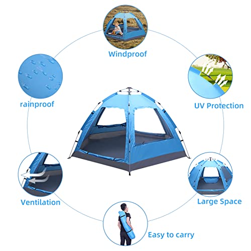 Carpa de Camping Pop Up para 3 Personas Azul miniatura 6