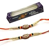 Set of Two, Om - Swastik Design, Rakhi thread, Raksha bandhan Gift for your Brother, Red Color