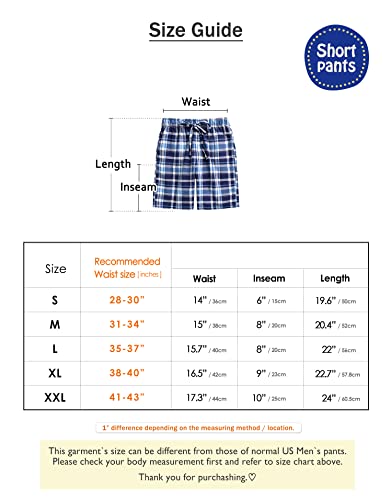 Tinfl MSP_SB011-4 Men'S Plaid Check Cotton Lounge Sleep Shorts Msp-Sb011-Navyred Xl thumb #5