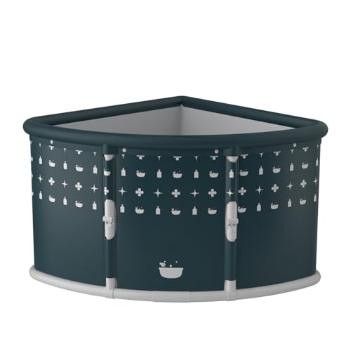 Baignoires Autoportantes Pour Adulte, baignoire d'angle pliable en forme d'éventail Baignoire Triangulaire, Baignoire Mobile Et Portable, Pour Douche/Spa/Petite Salle De Bain