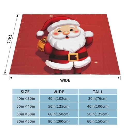 Couverture légère et chaude Père Noël en micro polaire pour lit - 3