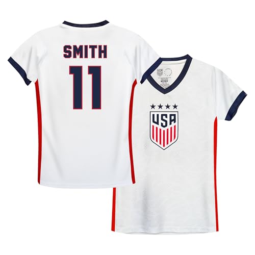 Icon Sports Officially Licensed US Women's National Soccer Team Sophia Smith Game Day Shirt - Girls - WNT81GD White Red YL