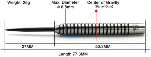 Miniatura 2 de CUESOUL Dardos de punta de acero de tungsteno barriles precisos de 18 19 21 085oz