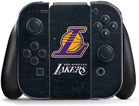 Skinit Decal Gaming Skin Compatible with Nintendo Switch (2017-2021) Joy-Con Controller - Officially Licensed NBA Los Angeles Lakers Canvas Design