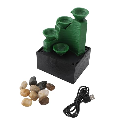 Fontaine de table LED vert émeraude, un ornement décoratif compact d'exception - 7