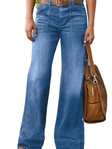 Women's Classic Jean Wide Leg Long Jeans Affordable Denim Pants