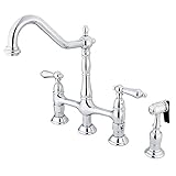 Kingston Brass KS1271ALBS Heritage Kitchen Faucet With Brass Sprayer, 8-9/16', Polished Chrome