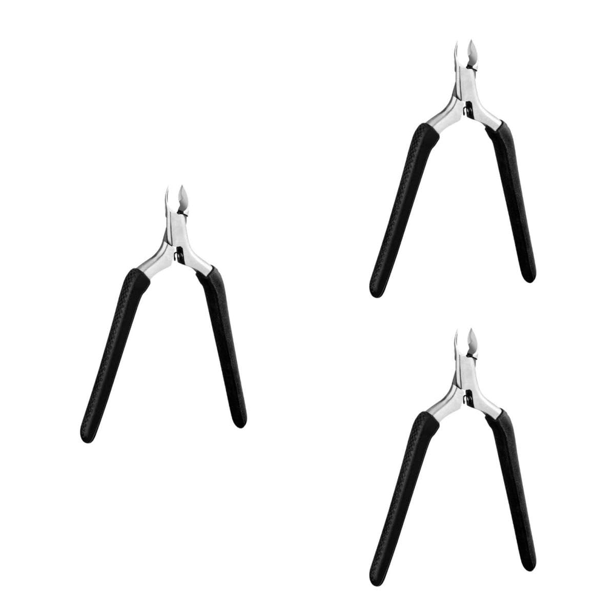 Mipcase 3pezzi Forbici Per Rimozione Cuticole e Morta Strumento Manicure Ergonomico Inossidabile Design Semplice e Pratico Per Uso Domestico e Professionale Nero