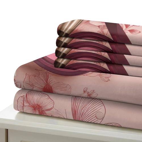Parure de lit microfibre hypoallergique avec fermeture éclair résistante rose - 7