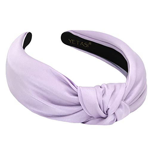 Yetasi Purple Lavender Satin Headbands For Women - Elegant, Chic And Comfortable Knotted Headband Made Of Non-Slip Silk Quality Satin Fabric, Adjustable Size, Built To Last Long #TOP17