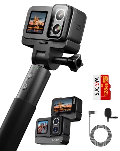 SJCAM SJ20 Underwater Action Camera,128GB Ultra Night Vision & True 4K,8H Power,4K Dual Lens,154° Wide-Angle FOV,Low-Light Motion,Super Stabilization,8X Zoom,30M for Snorkling,Surfing,Diving