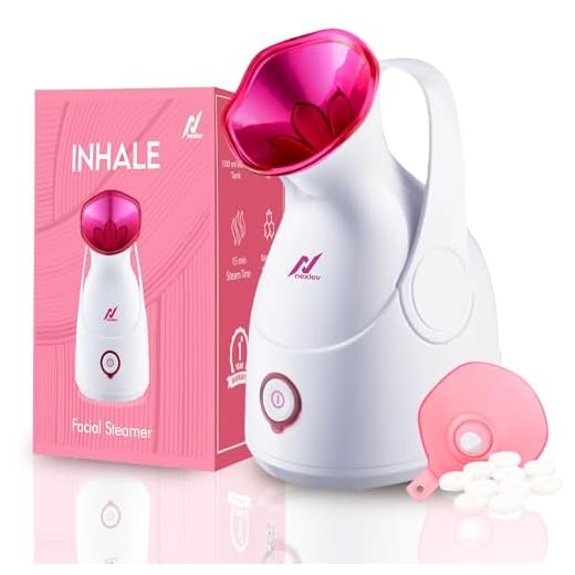 Nexlev Facial Steamer | Nano Ionic Steam Technology | 2 In 1 Face Steamer & Vaporiser For Cold & Cough | 15 Mins of Nano Steam | Fast mist in 30 sec | Aroma Diffuser tray for Balms & Oils | 1 Year Warranty (FS-01)