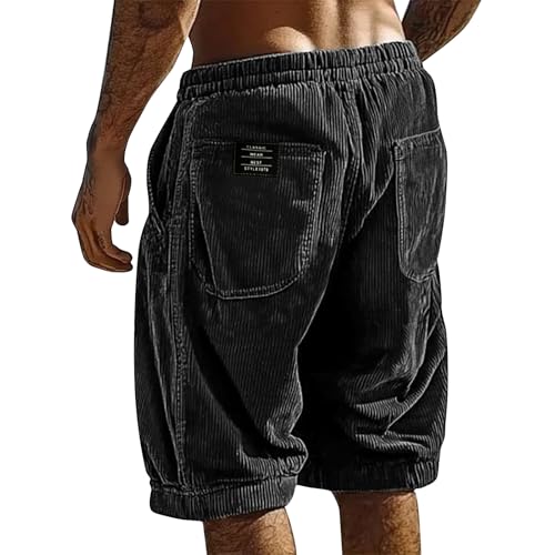 Beach Shorts for Men Drawstring Fashion Vacation Cruise Clothes Cute Quick Dry Summer Outfit Cotton Funny Resort Wear Black Xx-Large