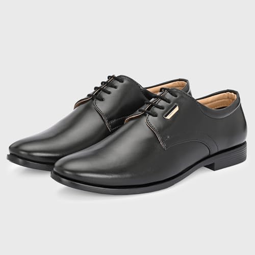 Image of Centrino Men's Formal Shoe | Stylish with Soft Cushioned Insole | Sleek Lace-Up Design for Formal Look | Durable with Anti-Skid Sole | Ideal for Office Wear 9429