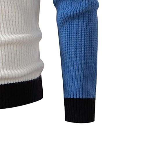 Men's Crewneck Color Block Jumper Color Block Sweaters for Men Male Long Sleeve Comfort Sweater4