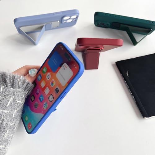 Coque antichute iPhone 13 silicone vert pastel support mains libres - 4