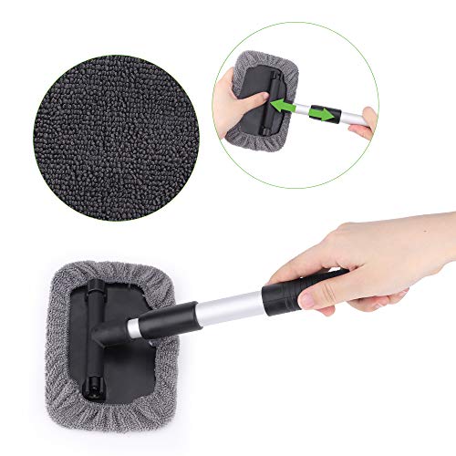 Venga amigos Windschutzscheiben,Fensterputzer Pinsel Kit Mikrofasertuch Auto Fenster Windschutzscheibe Wonder Reinigung Wash Tool Flüssigkeit im Inneren Auto Glaswischer mit abnehmbarem Griff