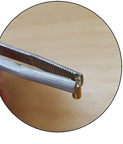 Lock Pin - Tumbler Tweezers - Brushed Stainless Steel, for Locksmith Pinning & Rekeying Kit, 6" long, grooved for easy handling, grooved tip for easy pin gripping, tools