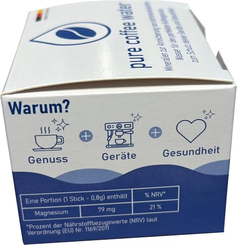 pure coffee water | Mineralien zur Anreicherung von entmineralisiertem Wasser für den perfekten Kaffeegenuss, zum Schutz deiner Geräte und Gesundheit | 30 Sticks für 150l Kaffeewasser (SCA-konform)