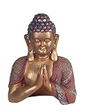 Photo Gallery g&s - statua in resina, busto di buddha e meditazione, altezza 25 cm, colore: rosso e oro Photo Gallery g&s - statua in resina, busto di buddha e meditazione, altezza 25 cm, colore: rosso e oro
