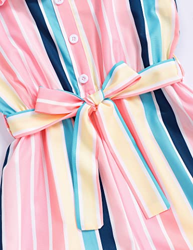Crazyme Girls Jumpsuit Summer Clothes Striped Sleeveless Jumpsuits Suspender Wide Leg Pants With Belt Girl Outfits #TOP3