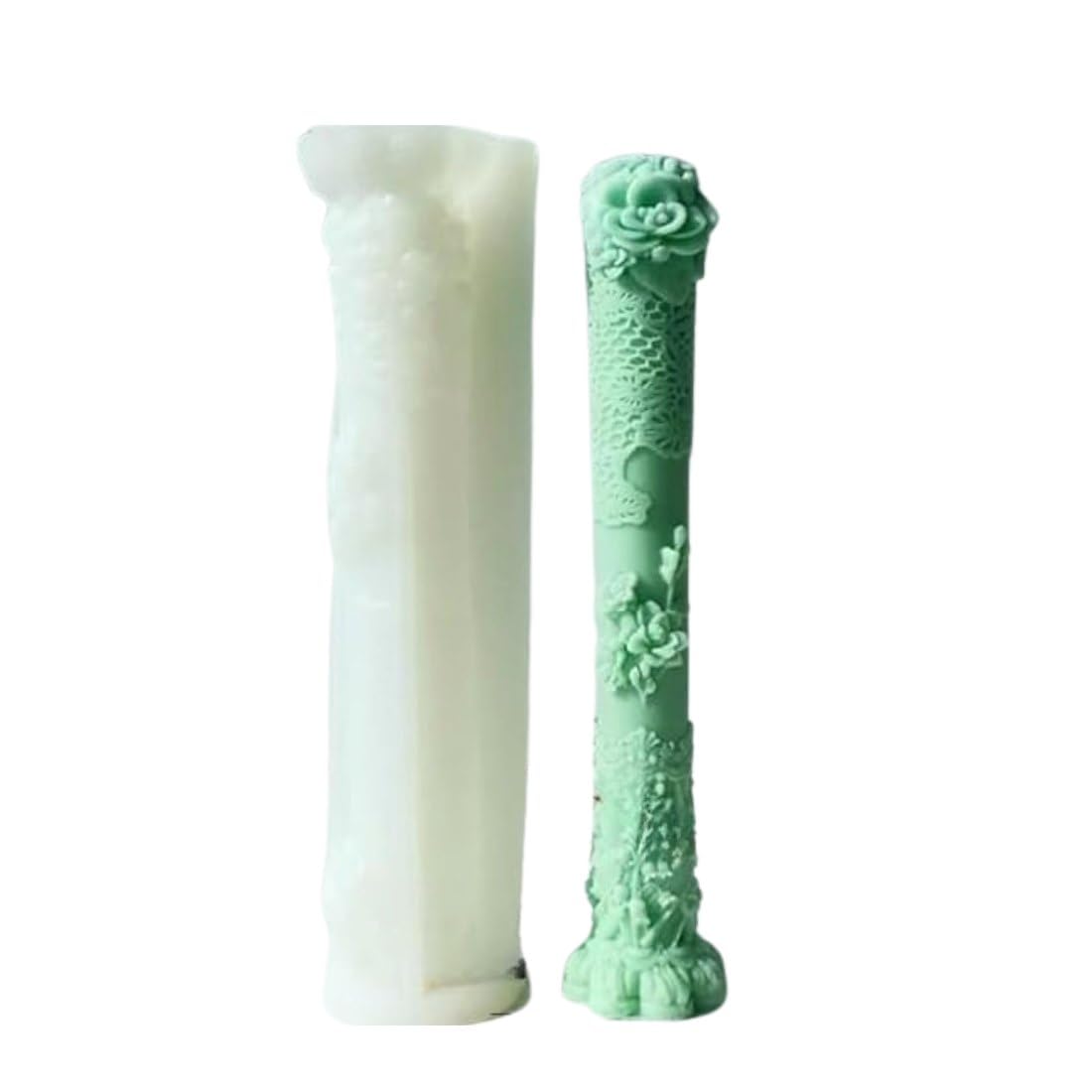 Tall Flower Pillar Taper Candle Mould, Silicone, Floral Design, DIY Candle Making, Easy Demoulding, Reusable- 1 Pc-image-18