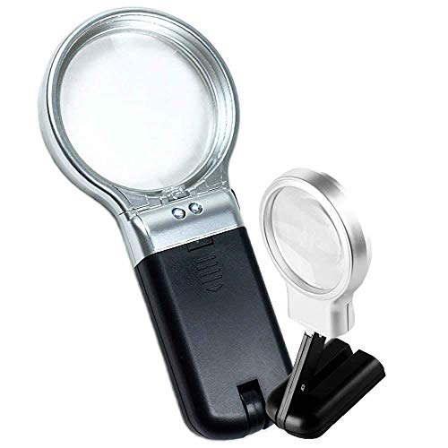 Lupa de Mão Com Luz 2 Leds dobravel 3x1 CBRN01491 - Commerce Brasil