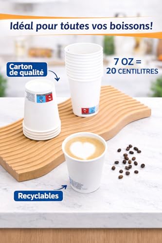 Gobelets en papier blanc jetables grande quantité 200 unités robustes - 4
