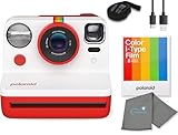 Polaroid Gen 2 Now I-Type Instant Film Camera - Red Bundle with a Color i-Type Film Pack (8 Instant Photos) and a Cleaning Cloth