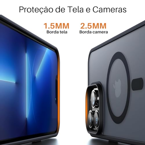 Capa Capinha Translucida Fosca Magnética Anti Impacto Premium Macia Protetora Compatível com iPhone