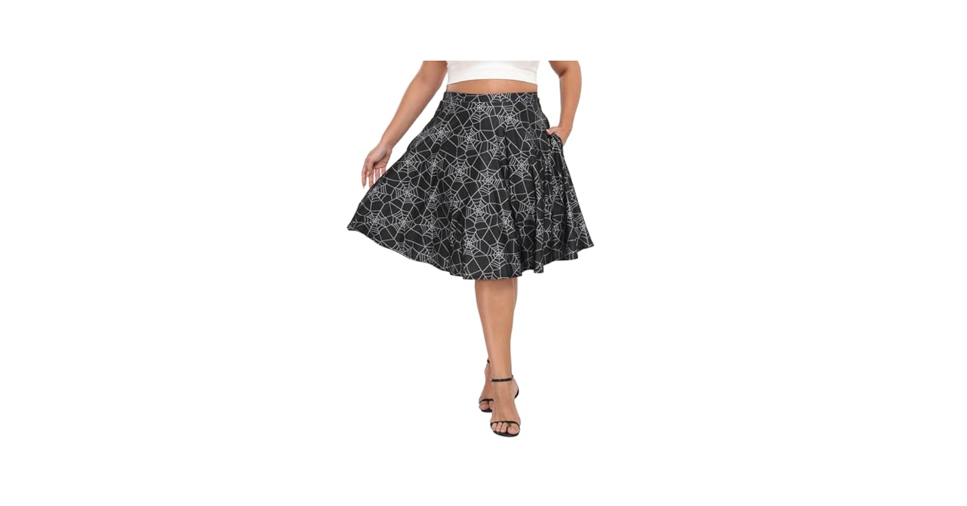 Amazon.com: HDE Womens Plus Size Midi Skater Skirt High