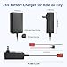 24V Battery Charger and Battery Wire Harness Compatible with Ride On Toys for Kids, 24Volt (28.8V) Batteries Car for Kids, for Huffy Torex UTV 4X4, 2 Pin Red Square Plug Charger for Kid Electric Car