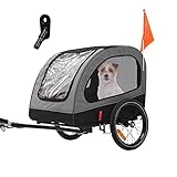 🐶 Hundewagen Eine weiche Polsterung verbessert den Fahrkomfort, Sicherheitsgurte sorgen für die nötige Sicherheit in der Transportbox und der Handbremsmechanismus für Stabilität bei kurzen Stopps.
