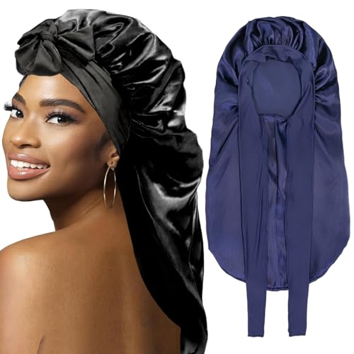 Bonnet en soie premium grand format avec bandeau satiné ajustable