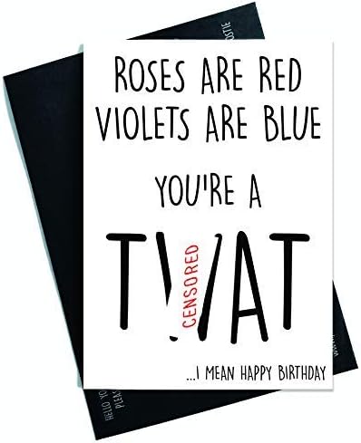 Funny Birthday Cards Swearing Cards T*at Greeting Cards Rude Offensive Adult Humour Novelty Mature Birthday Cards Jokes Happy Birthday PC337