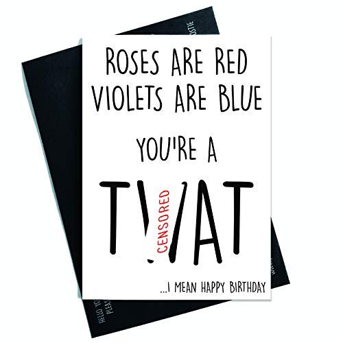 Tarjetas de cumpleaños divertidas con texto en inglés "Rude Offensiv", para adulto, humor, con texto en inglés "Jokes Happy Birthday" PC337