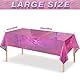 Xinfin Rosa Party Tischdecke, Glitzer Plastik Einweg Geburtstag Tischdecke, Hot Pinke Folientischdecke Wasserdicht Tischtuch für Kinder Geburtstag Hochzeit Picknick Party Dekoration